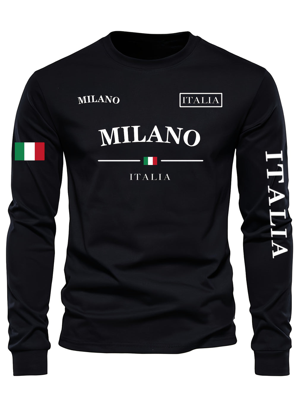 Men's Outdoor Casual Sports Long Sleeve T-Shirt - Crew Neck, Fleece-Lined Warm Base Layer for Autumn/Winter, Polyester and Spandex Blend, Machine Washable, Grappling, Wear On Body