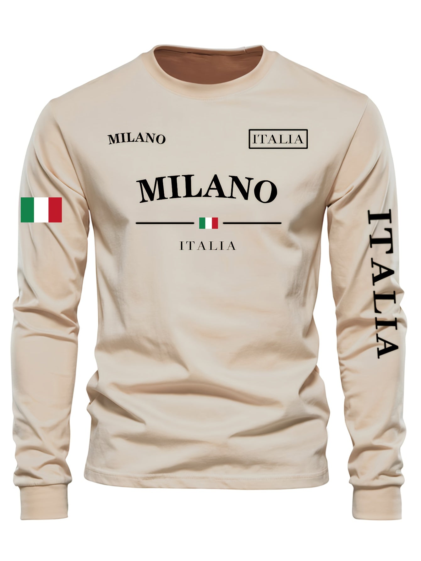 Men's Outdoor Casual Sports Long Sleeve T-Shirt - Crew Neck, Fleece-Lined Warm Base Layer for Autumn/Winter, Polyester and Spandex Blend, Machine Washable, Grappling, Wear On Body