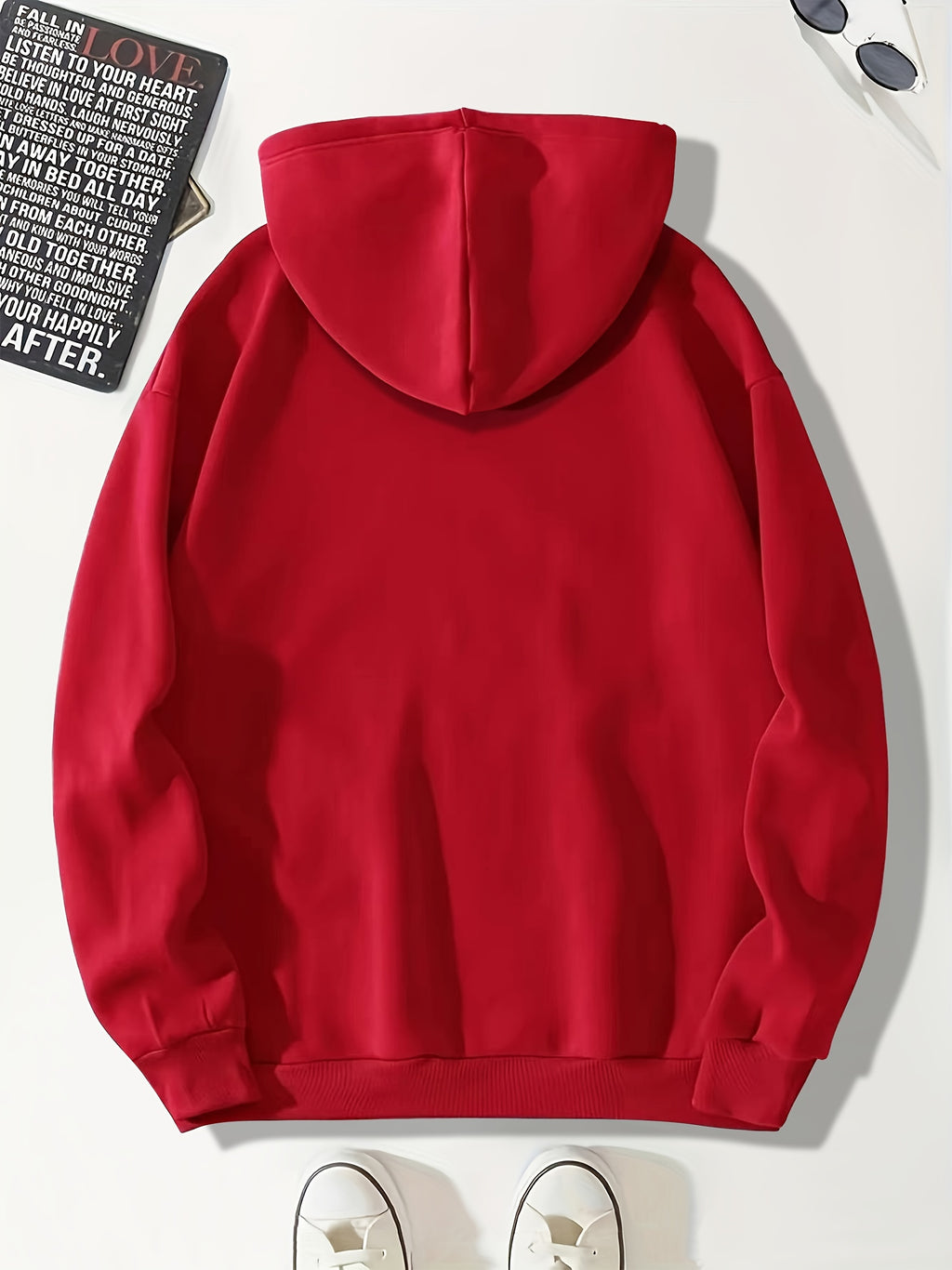 Men'S Casual Polyester Hoodie with Mountain Icon Print, Long Sleeve Hooded Sweatshirt, Trendy All-Season Knit Fabric Top with Drawstring, Regular Fit - 100% Polyester, 190g/m²