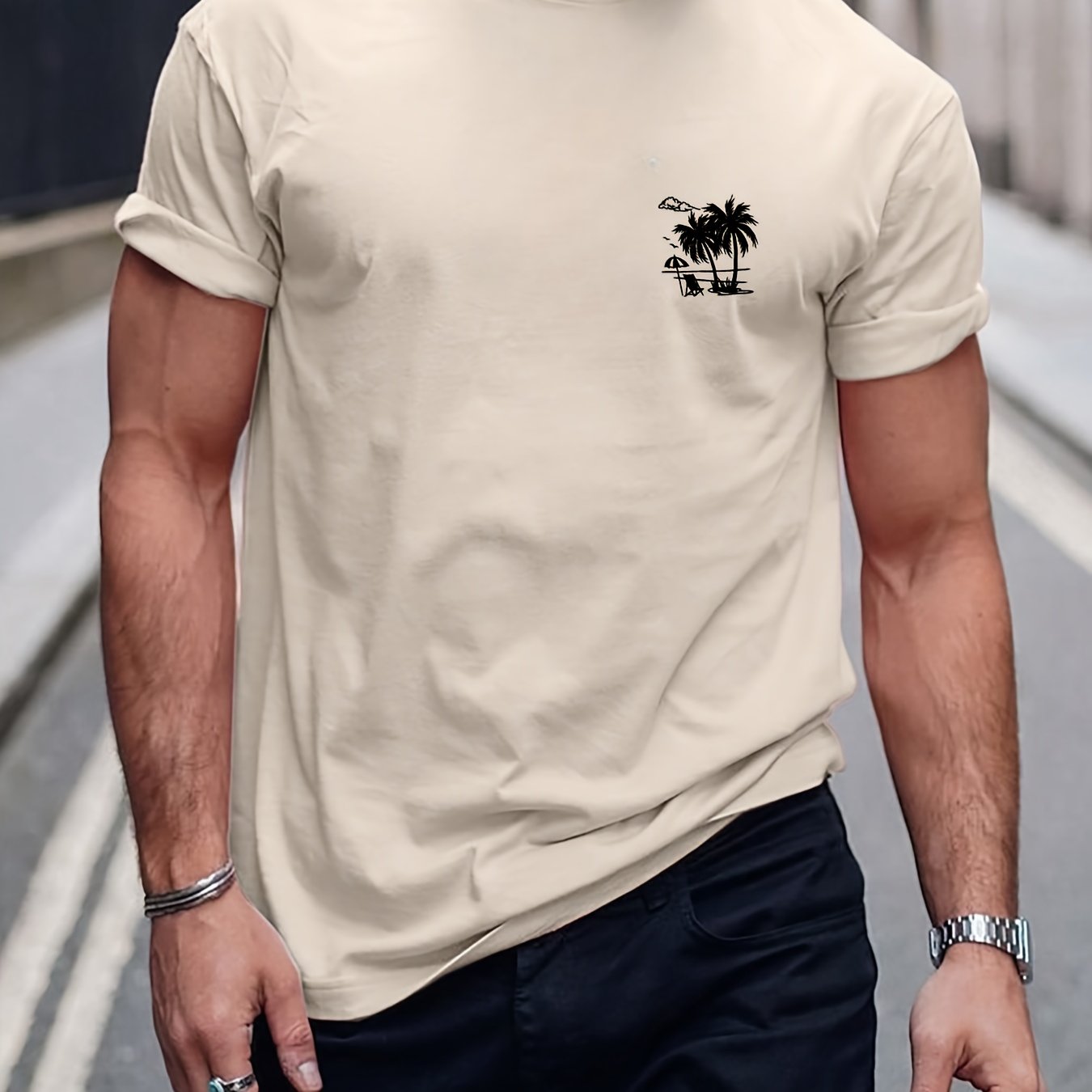 Men'S Heavyweight 210gsm 100% T-Shirt - White Crew Neck Casual Everyday & Formal Tee - Soft Breathable Fabric for Beach, Office, Parties - Minimalist Everyday Essential Wardrobe Staple, Beach T Shirt, Party Attire, Simple Des