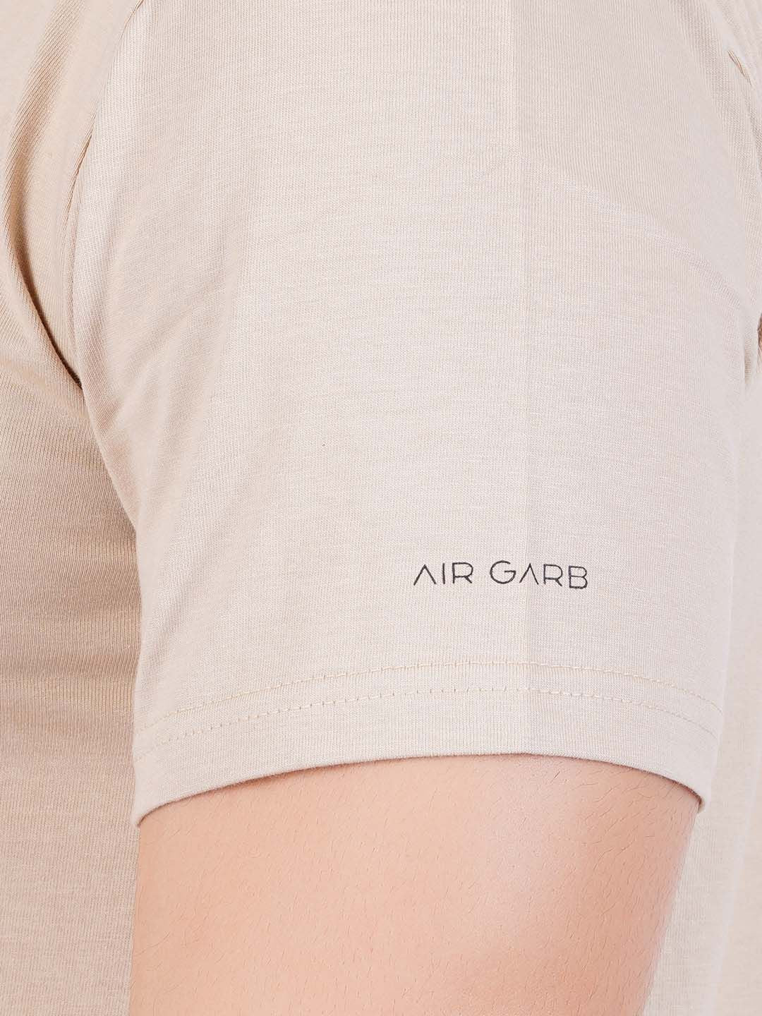 Round Neck Tshirt Beige Cream Cotton Tshirt for men and women for summer breathable cool soft fine fabric