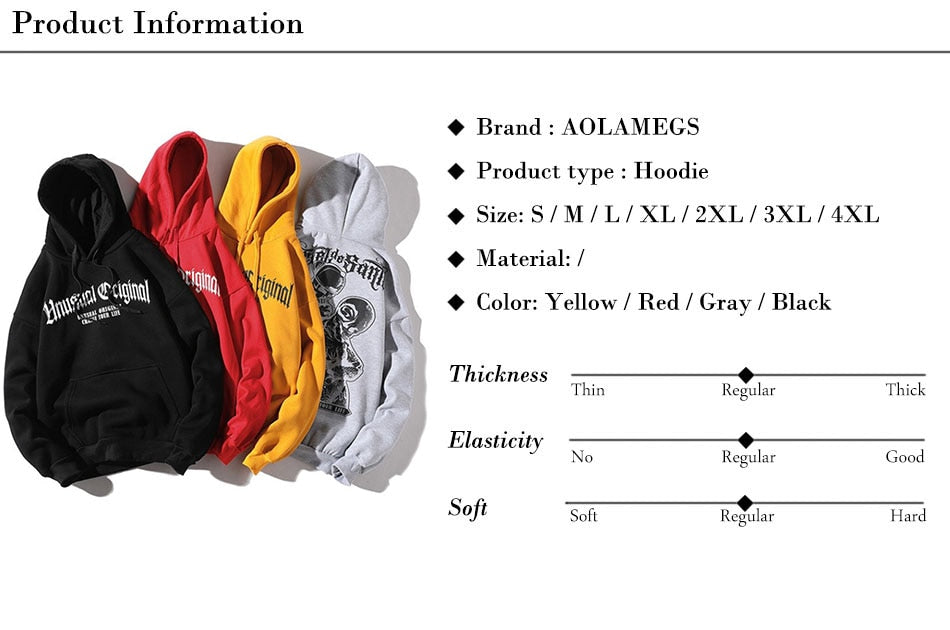 Men Letter Printed Hooded Pullover Sweatshirt Men High Street Fashion Hip Hop Hoodie Streetwear Clothing