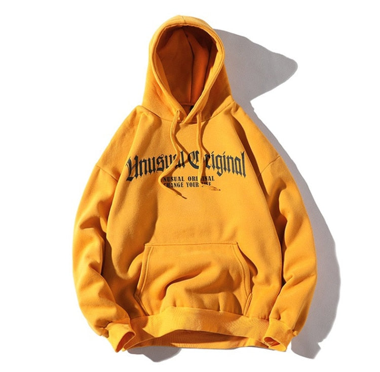 Men Letter Printed Hooded Pullover Sweatshirt Men High Street Fashion Hip Hop Hoodie Streetwear Clothing