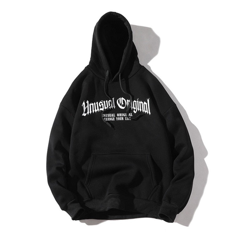 Men Letter Printed Hooded Pullover Sweatshirt Men High Street Fashion Hip Hop Hoodie Streetwear Clothing