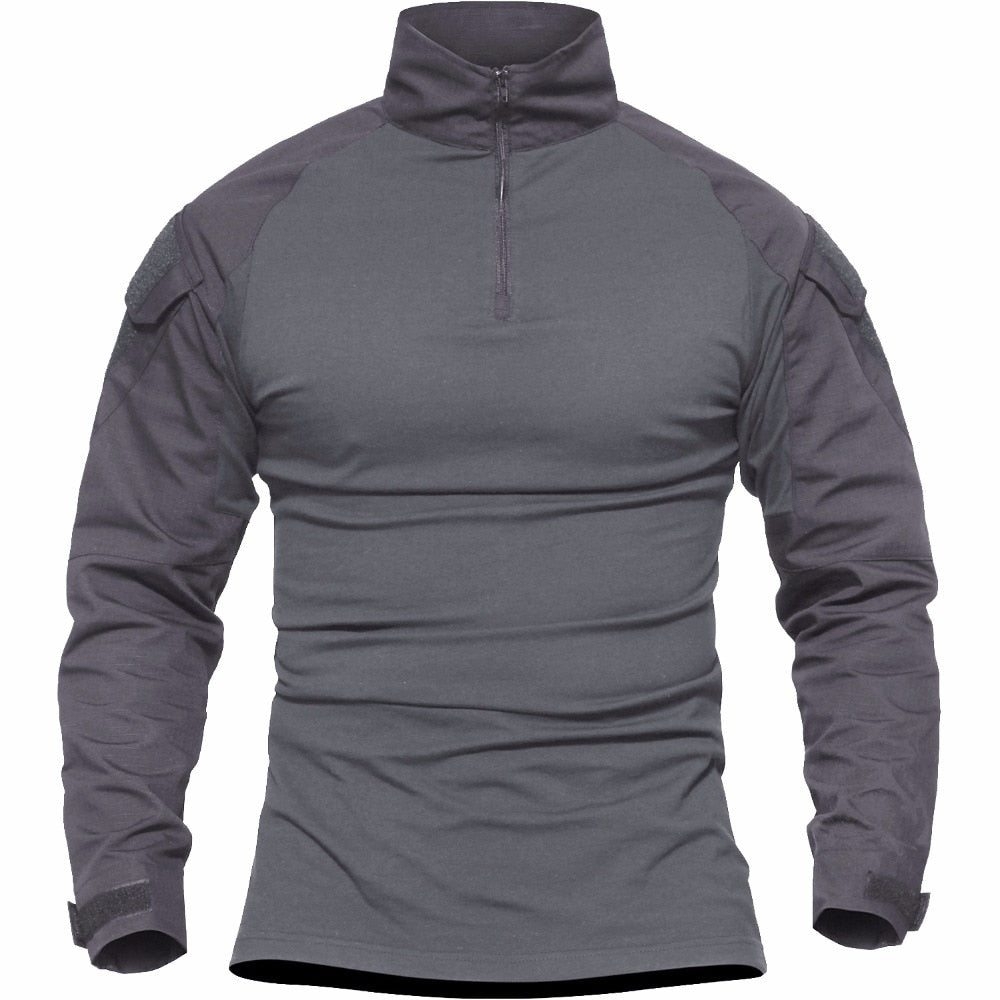 Men Military Tactical T-shirt Long Sleeve SWAT Soldiers Combat T Shirt Airsoft Clothes Man's US Army Shirts No Pads