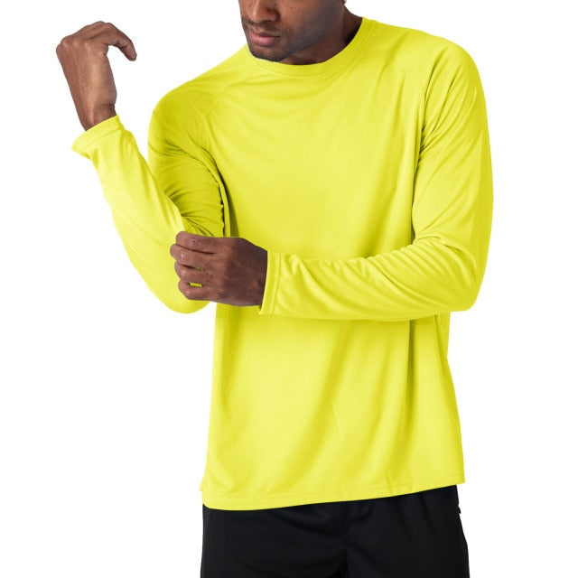 Men's Sun Protection T-shirts Summer UPF 50+ Long Sleeve Performance Quick Dry Breathable Hiking Fish T-shirts UV-Proof
