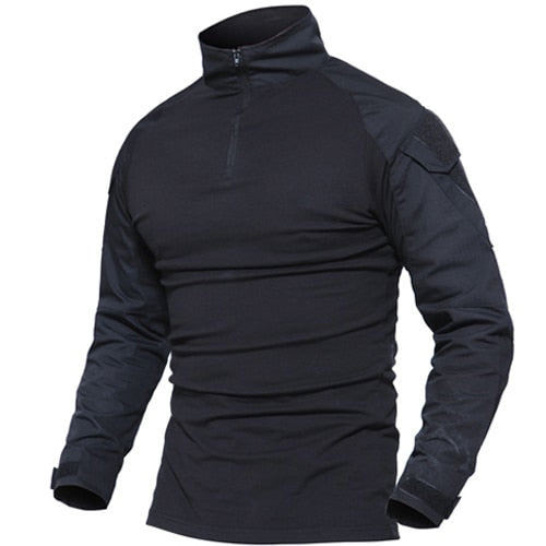 Men Military Tactical T-shirt Long Sleeve SWAT Soldiers Combat T Shirt Airsoft Clothes Man's US Army Shirts No Pads